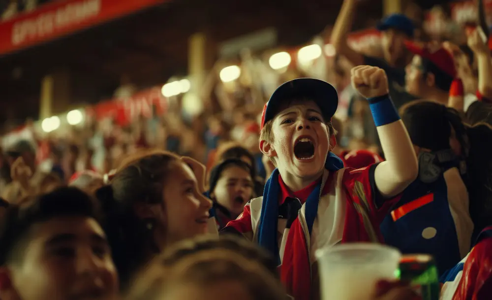 Cambodian football fans cheering